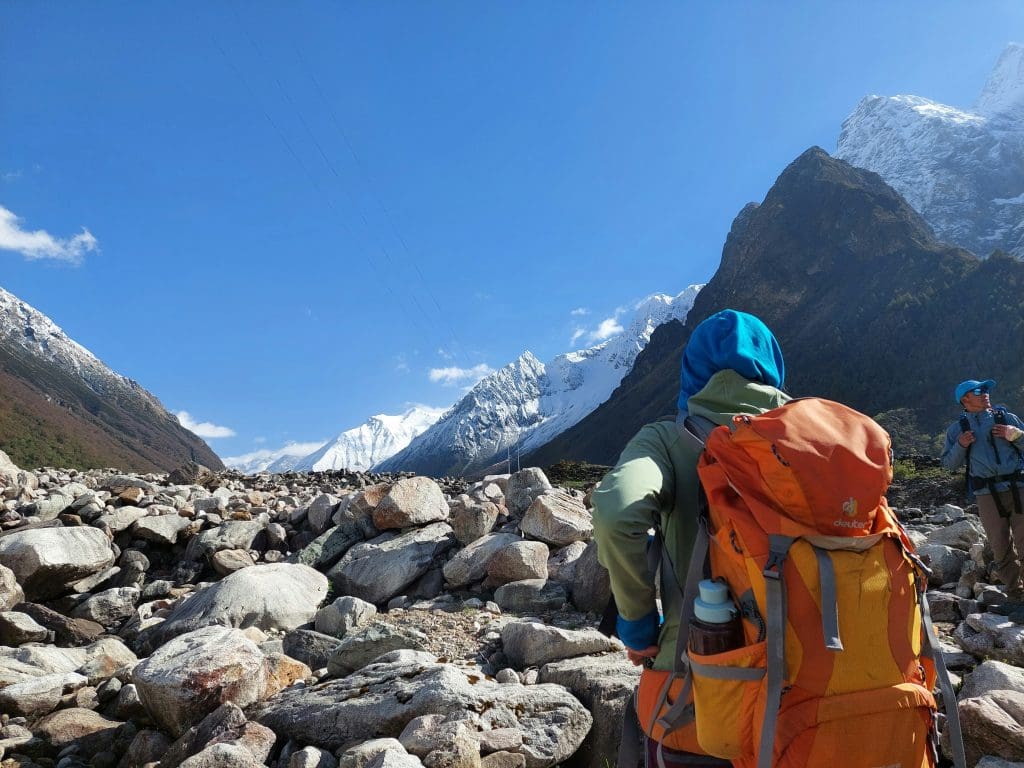 climbers trekking to Everest Base Camp
